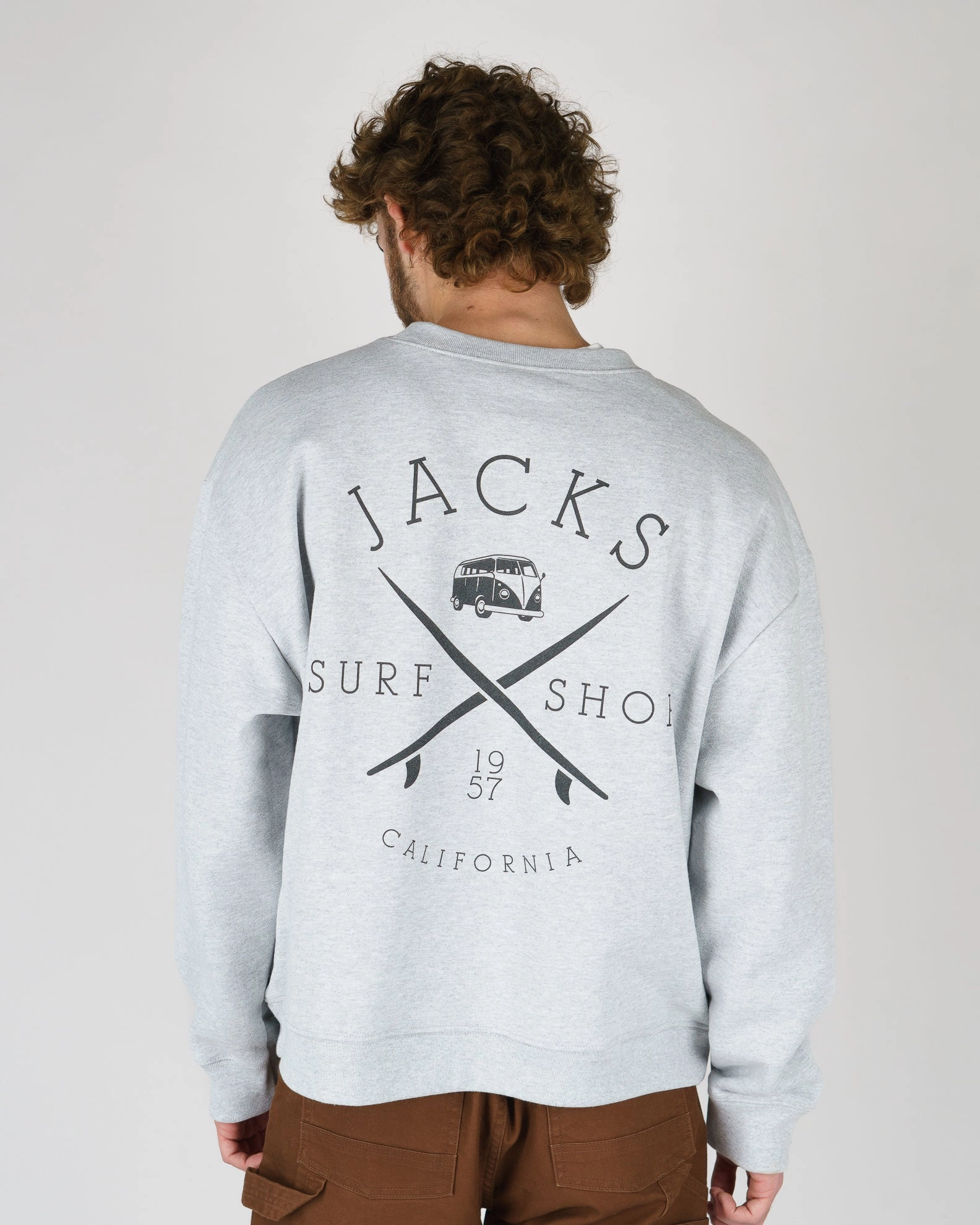 Bus Stop Heavyweight Crewneck - Grey Grab It Before Gone