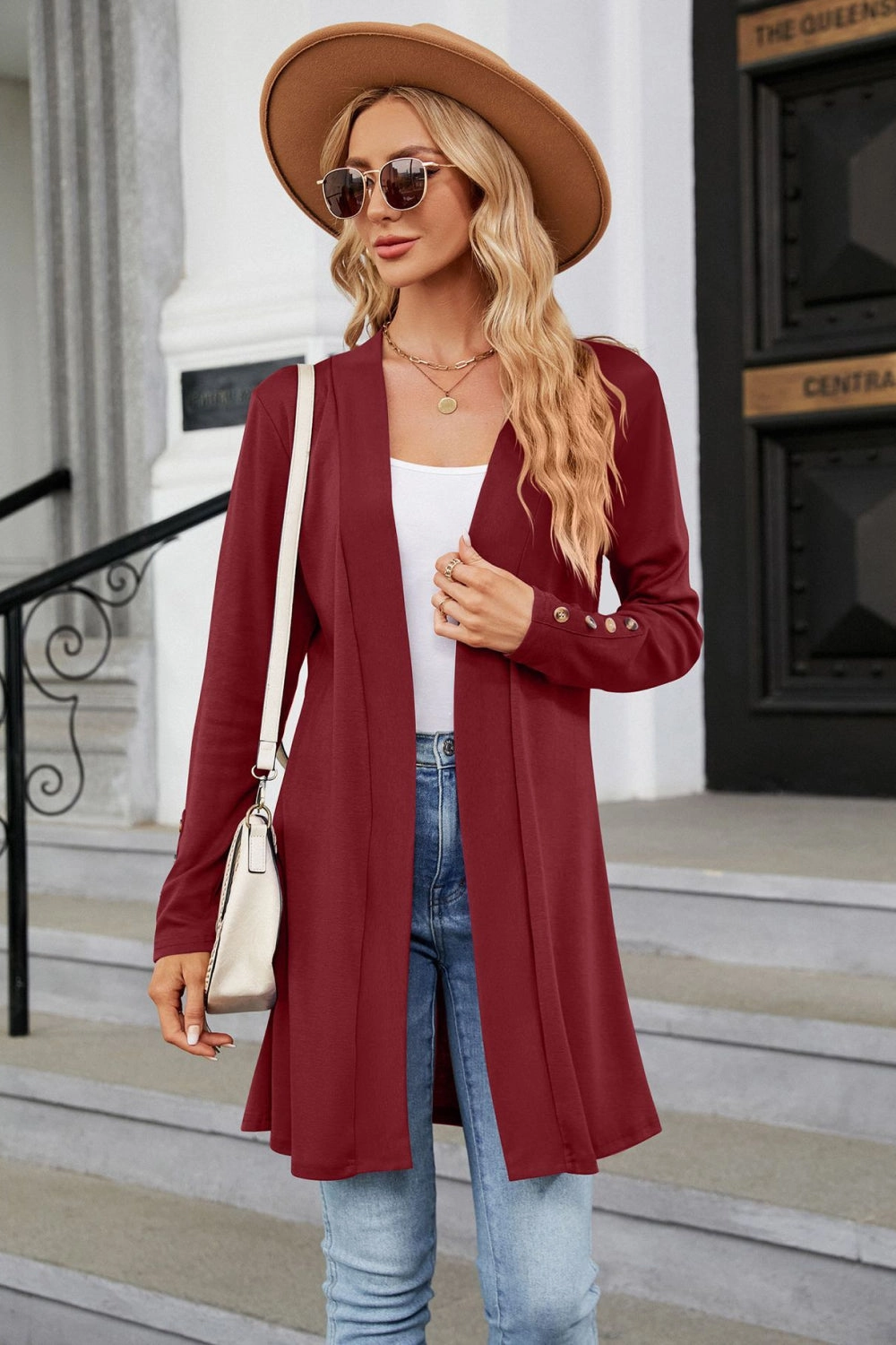 Long Sleeve Open Front Cardigan MustShop Sale