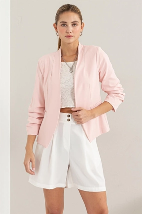 Hyfve Open Front Ruched Sleeve Blazer Shop Todays Picks Perfect Gift Sale