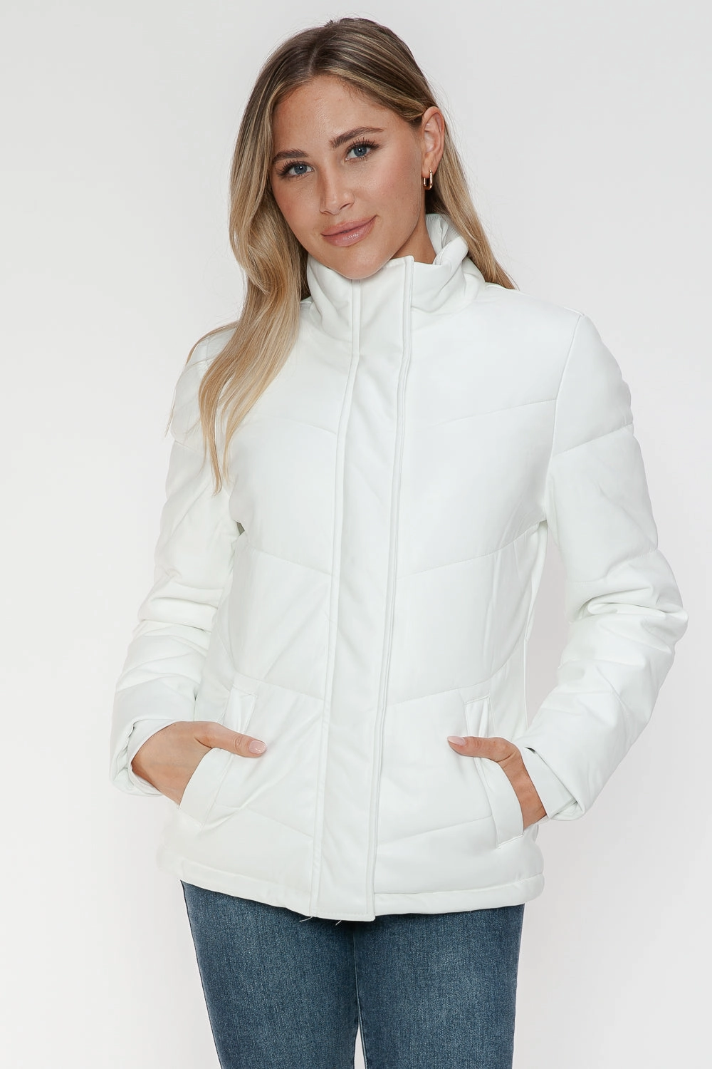 Snobbish Pocketed Zip Up Turtleneck Puffer Jacket Today Only Savings