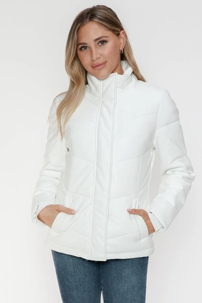 Snobbish Pocketed Zip Up Turtleneck Puffer Jacket Today Only Savings