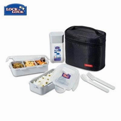 Lock & Lock 2-Tier Bpa Free Lunch Box And Water Bottle Set Instant Hot Deal Exclusive Savings Event