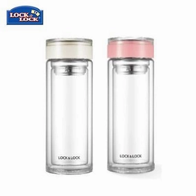 GiftWorthy Sale Price Slash Today Lock & Lock Double Wall Glass Water Bottle 300Ml