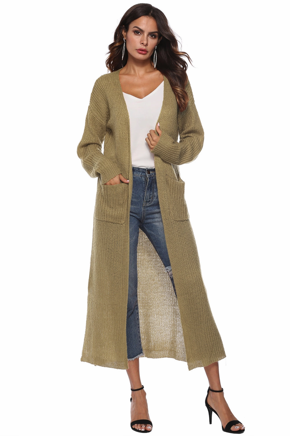Hot Offer Inside Save More Online Long Sleeve Open Front Buttoned Cardigan