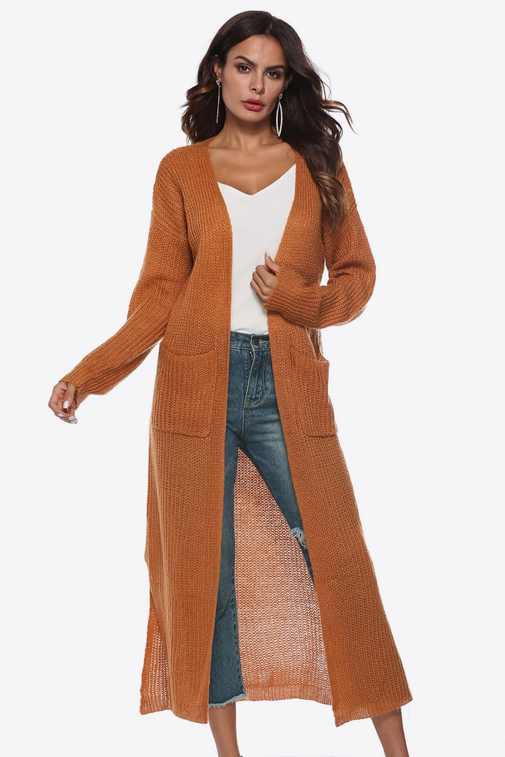 Long Sleeve Open Front Buttoned Cardigan Trending Offer Today Flash Deal Alert