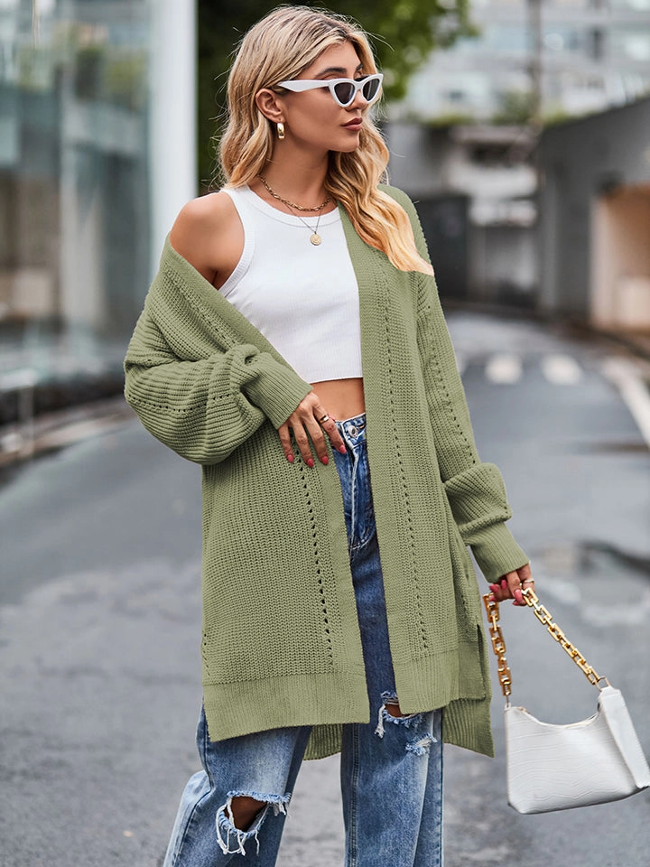 Long Sleeve Waffle-Knit Cardigan Grab Your Savings Flash Sale Now