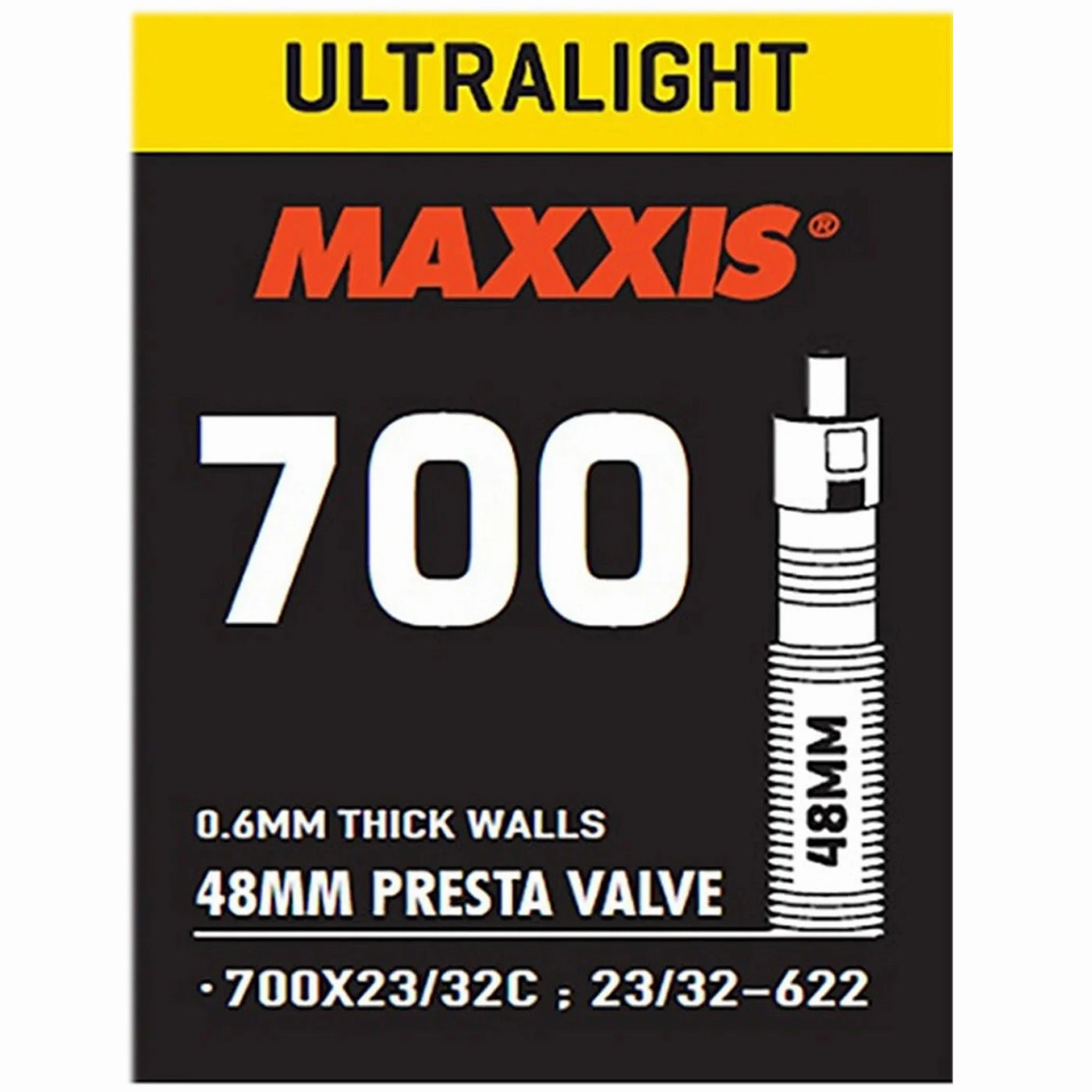 Maxxis Ultralight 700x23/32 inner tube - Presta 48 mm
