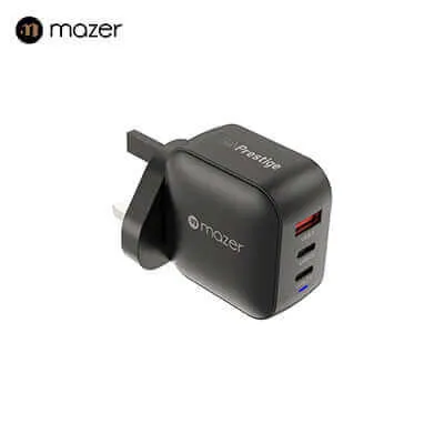 Big Savings Today Daily Clearance Deal Mazer 70W Gan Wall Charger With Travel Pins (3 Ports)
