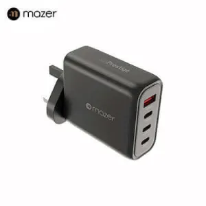 Exclusive Deal Inside Mazer Ganprestige 140W Gan Wall Charger With Travel Pins (4 Ports)