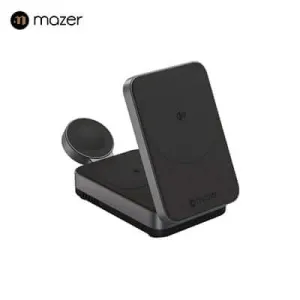 Mazer Magfold Trio Qi2 Certified 15W Foldable 3-In-1 Wireless Charger Grab Save Today Dont Miss These Savings