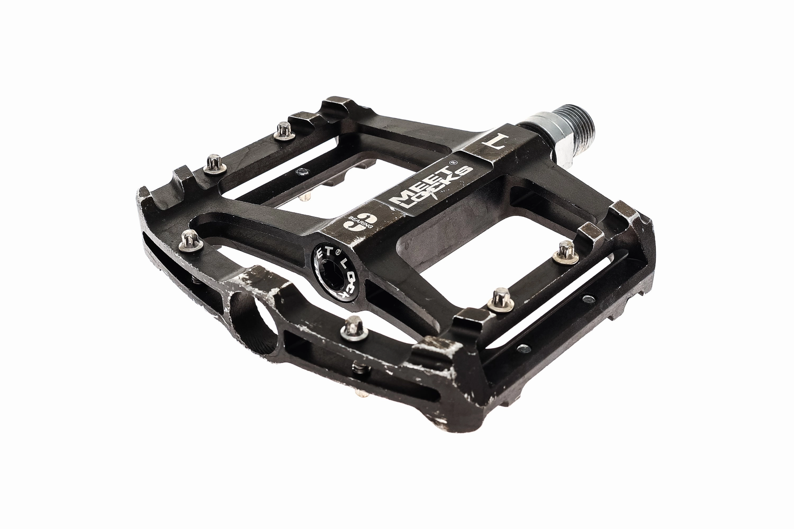 Meetlocks 3 Bearing Pedals Flats Black