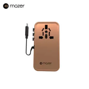 Special Deals Online Dont Miss Hot Deals Mazer Pd100W Gan Universal Travel Charger With Built-In Usb C Cable
