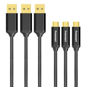 Grab It Now Gift Sale Event Tronsmart Cpp9 Braided Nylon Usb-C To Usb-A 3.0 Cable (1Ft*1, 3.3Ft*1, 6Ft*1/3 Pack)