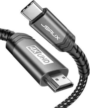 Clearance Blowout Dont Miss This Steal Jsaux Cv0030 Usb-C Male To Hdmi Male 4K@60Hz Cable 3M Grey