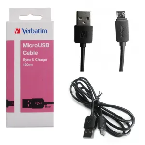 Shop Hot Deals Verbatim 65277 Microusb Cable 120Cm - Black