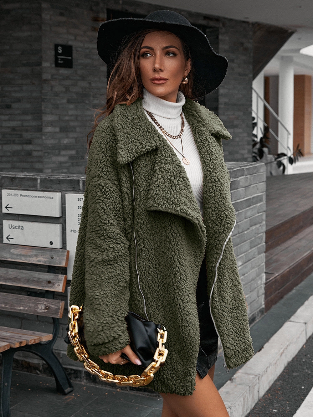 Online Deal Frenzy Ivy Lane Zip-Up Collared Teddy Jacket
