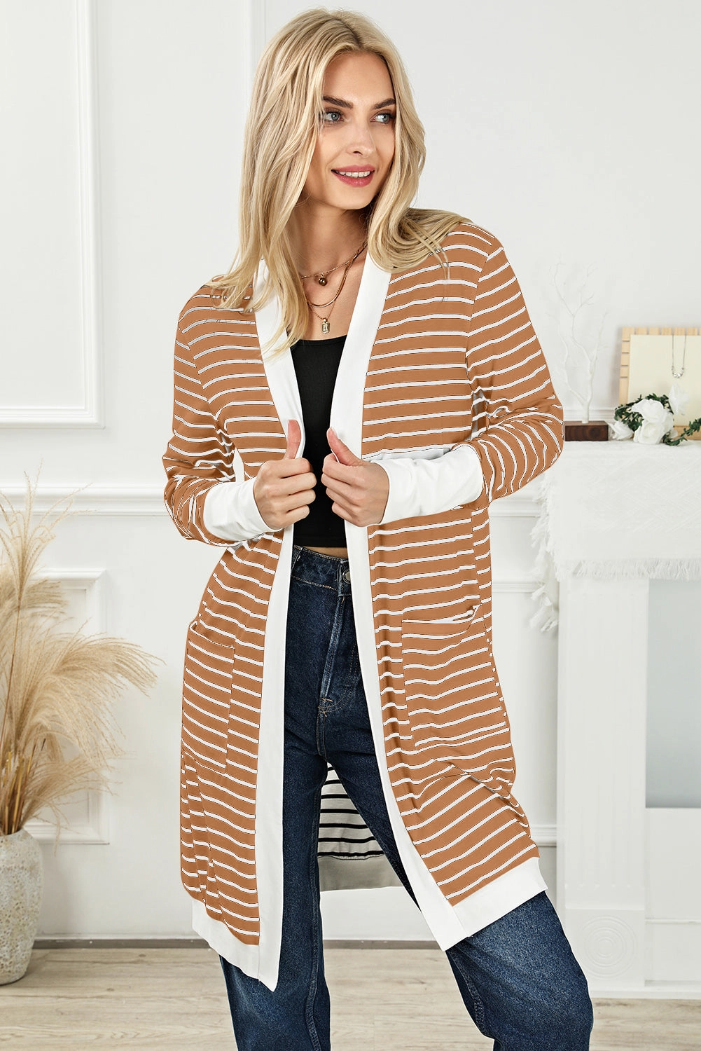 Striped Open Front Longline Cardigan MustHave Deal