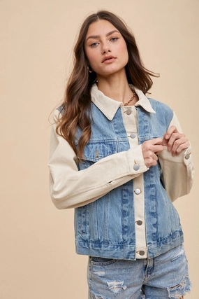Flash Sale Alert Now Annie Wear Collared Neck Double Placket Denim Jacket
