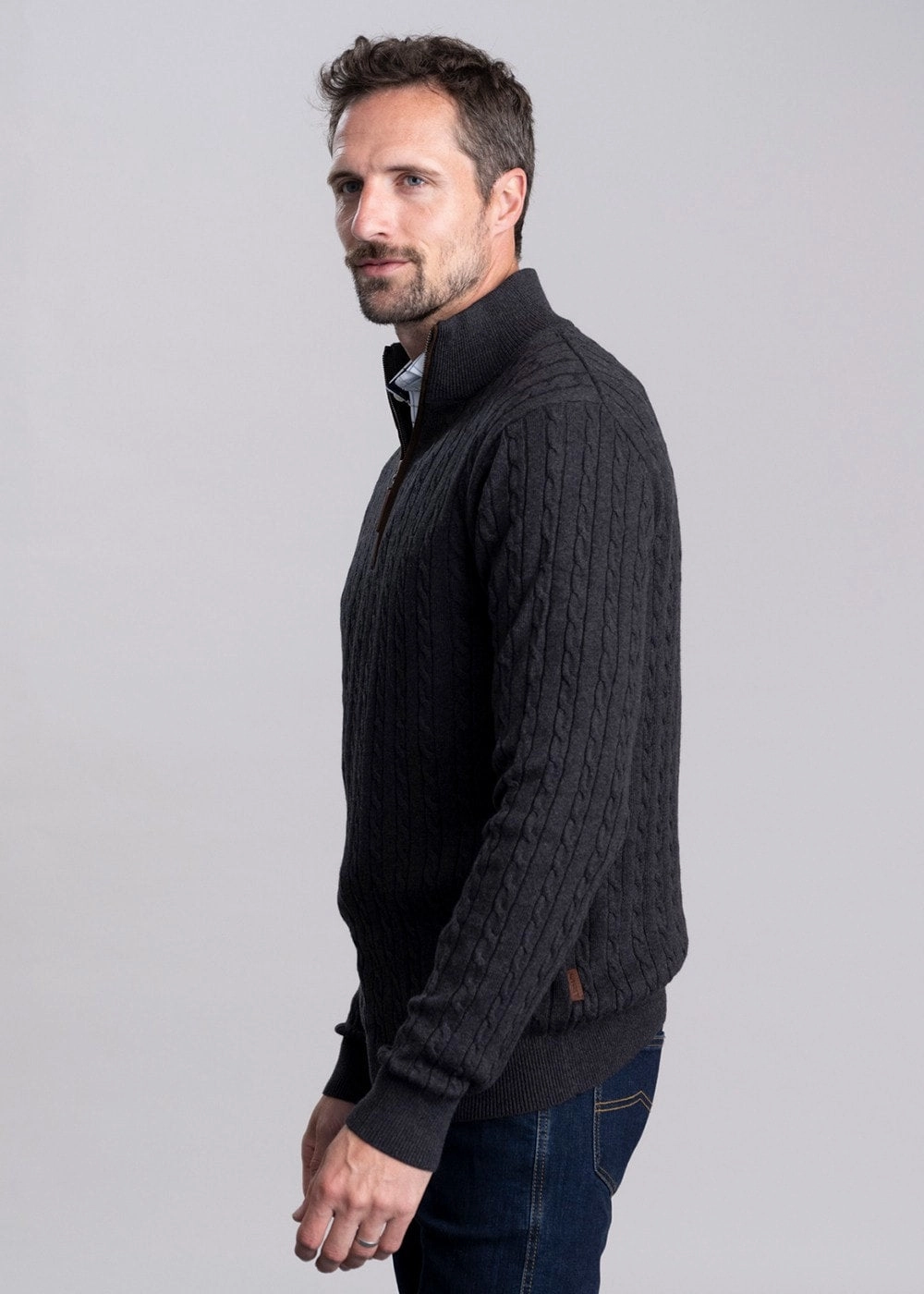 Sweet Deal Today Steal Todays Offer Calton Cotton Cashmere Cable 1/4 Zip Jumper