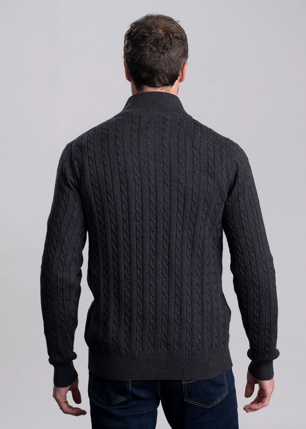 Calton Cotton Cashmere Cable 1/4 Zip Jumper Special Price Offer