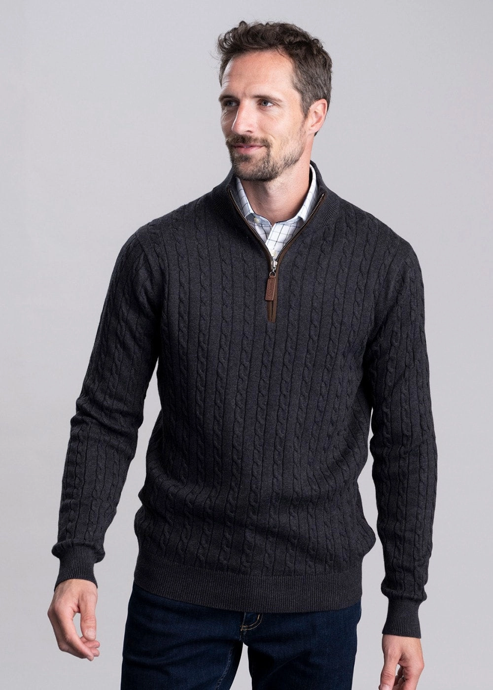 Special Offer Inside Save Big Online Calton Cotton Cashmere Cable 1/4 Zip Jumper