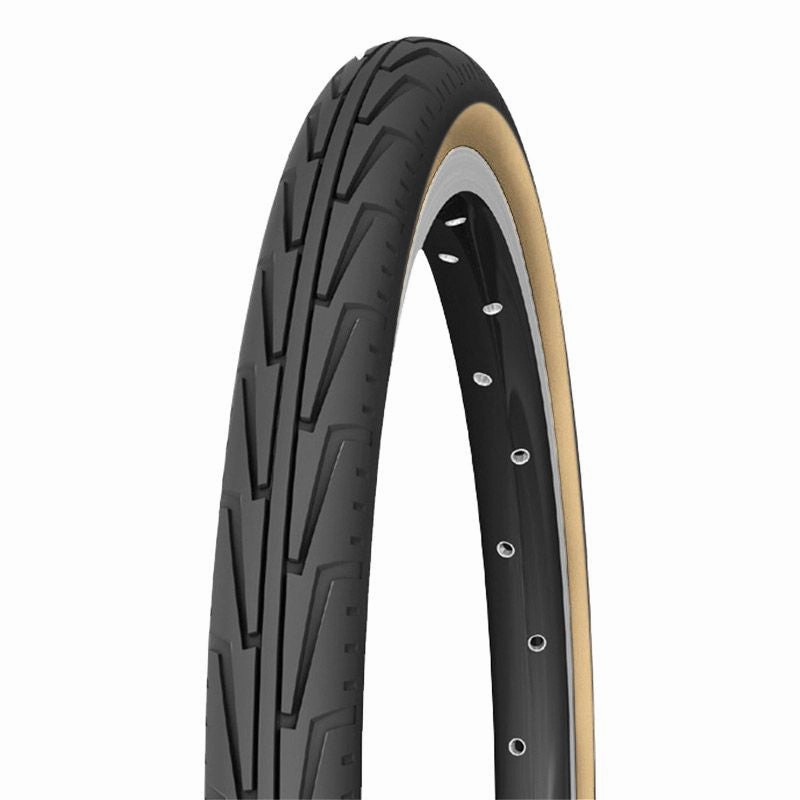 Michelin tire 650X1,1/2 Balloon Road City Junior Tube Type - Black/Beige 