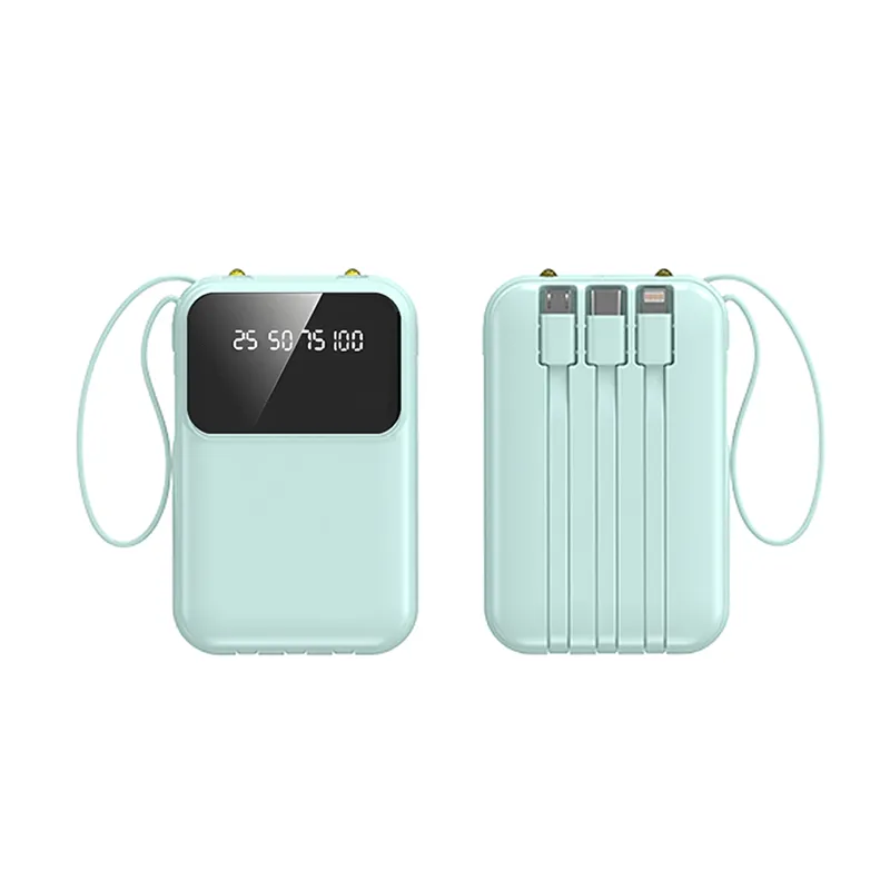Mini Powerbank 10000Mah With 4 Built-In Cable Trending Now Offer