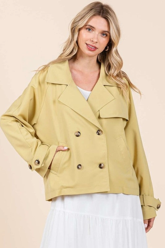 Mittoshop Double Breasted Long Sleeve Trench Coat Jacket Save Big Online Price Drop Today