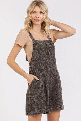 Trending Deals Today Mittoshop Textured Knotted Wide Strap Overalls