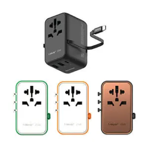 Momax 1-World  3-Port Travel Charger Built-In Usb-C Cable 25W Exclusive Holiday Deal Shop the Savings Now