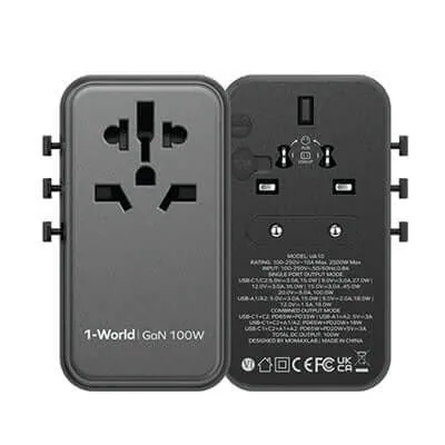 Momax 1-World Universal 4-Port Travel Gan Charger 100W Clearance Blowout Save Today Event