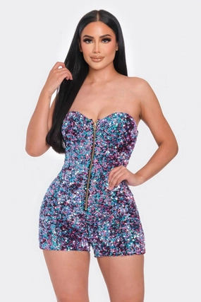 Limited Offer Alert Shop Grab Offer Multi Sequins Tube Top Romper