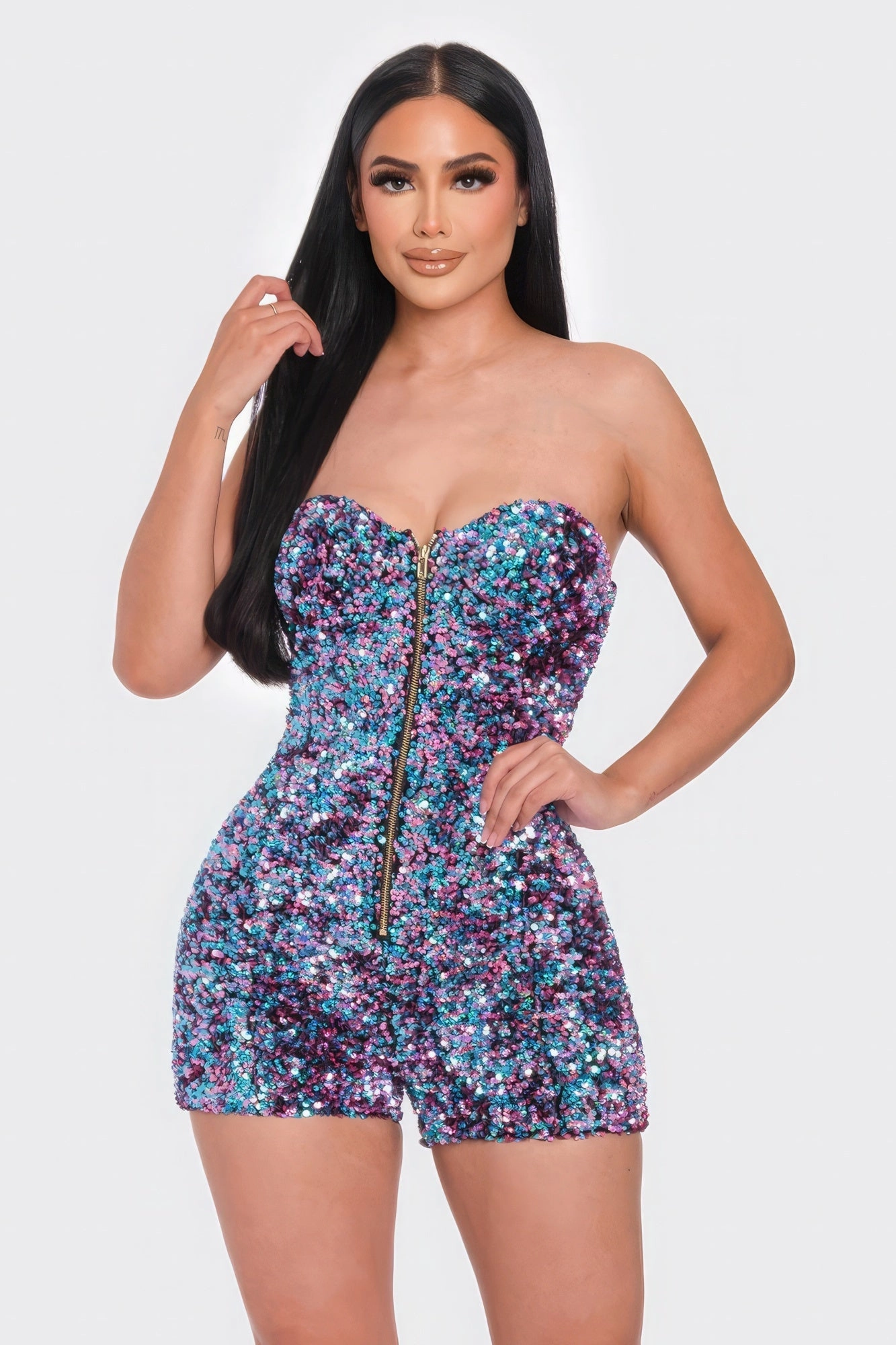 Limited Offer Alert Shop Grab Offer Multi Sequins Tube Top Romper