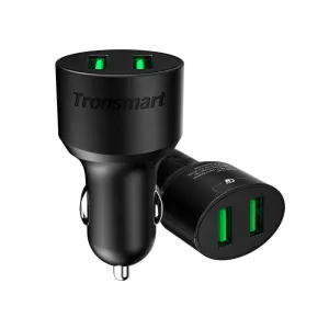 Last Chance Steal Tronsmart Cc2Tf 36W Dual Usb Car Charger Both Support Quick Charge 3.0