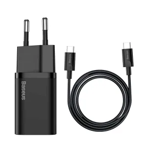 Baseus Super Si Quick Charger 1C 25W Eu Sets (With Mini Cable Type-C To Type-C 3A 1M) Black Clearance Savings Now