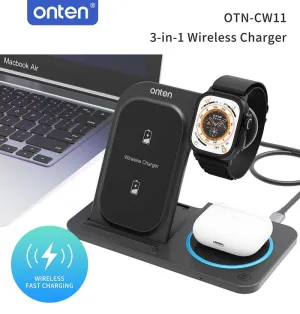 Onten Cw11 3 In 1 Wireless Charger Instant Discount Dont Miss This Deal