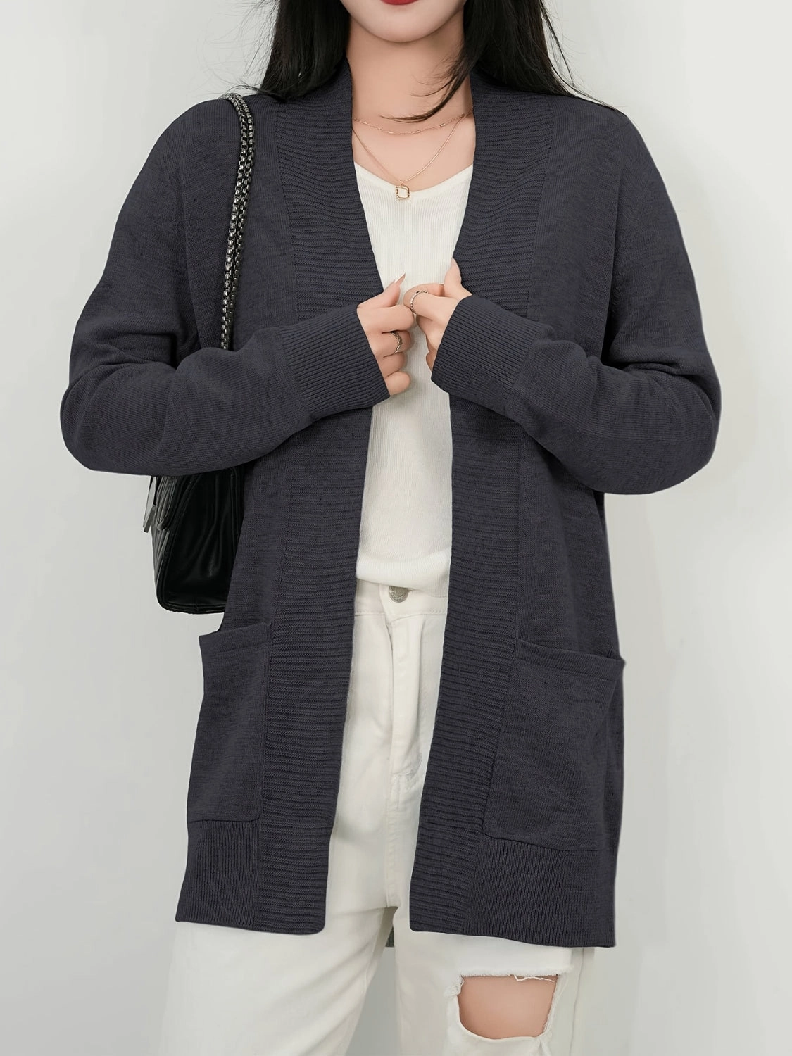 Open Front Long Sleeve Sweater Cardigan Deal Frenzy Today Perfect Gift Sale