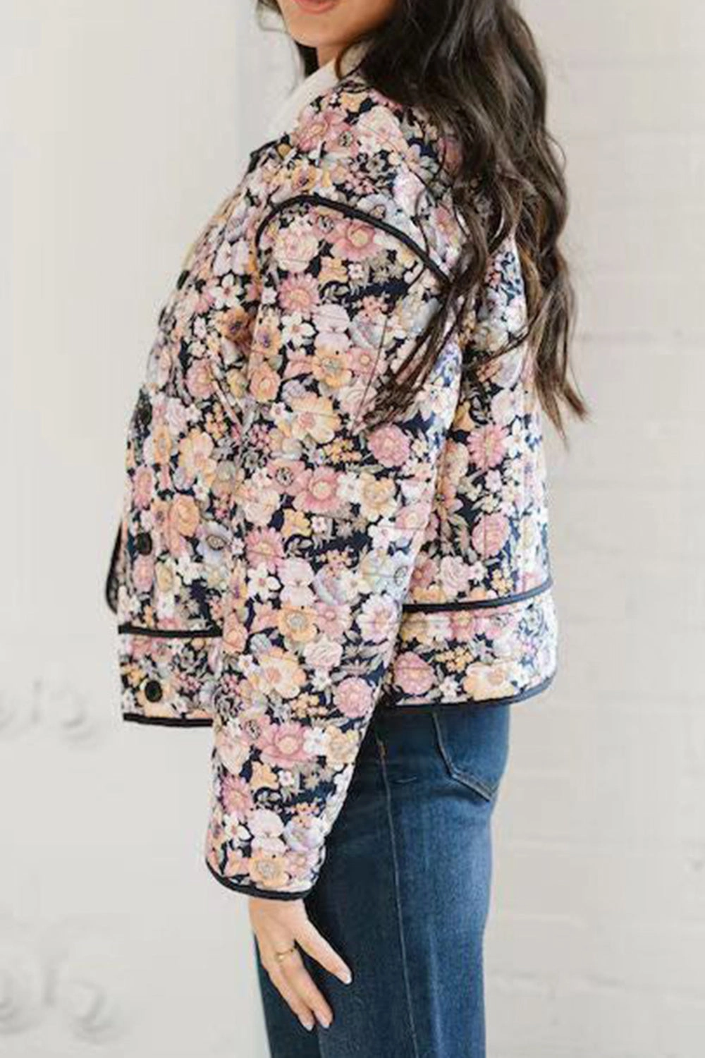 Floral Button Up Long Sleeve Winter Coat Price Drop Alert
