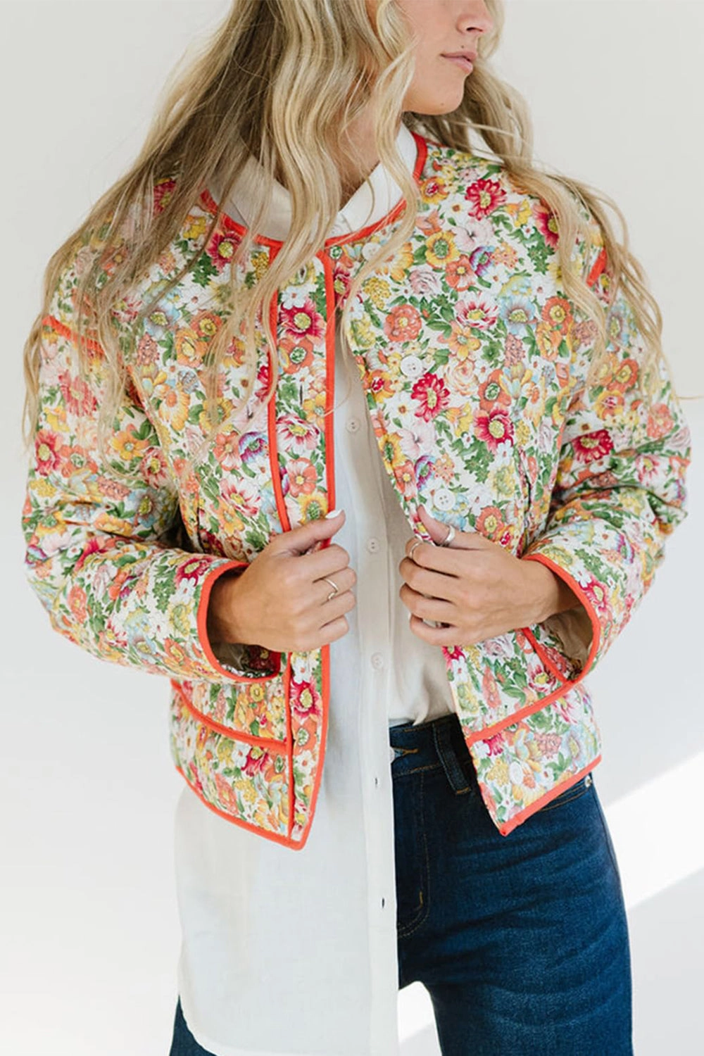 Floral Button Up Long Sleeve Winter Coat Unmissable Deal Today Online Exclusive Offer