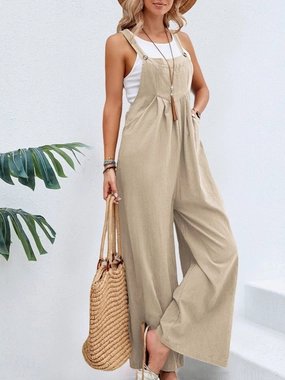 Full Size Square Neck Wide Strap Overalls Clearance Event