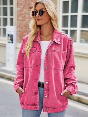 Grab It Fast Button Up Denim Jacket With Pockets