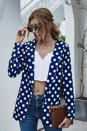 Dont Wait Save Trending Now Offer Polka Dot Long Sleeve Blazer