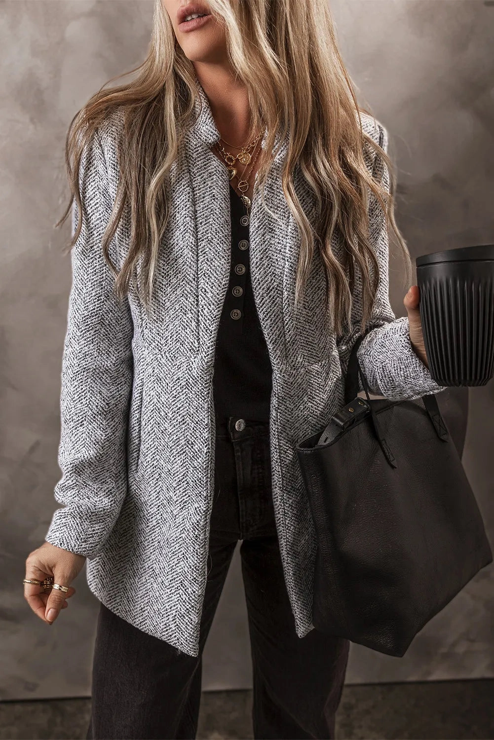 Todays Hot Pick Open Front Long Sleeve Jacket