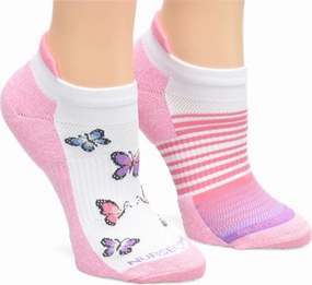 Todays Steal Nurse Mates Compression Anklet 2 Pack - Pink Butterfly