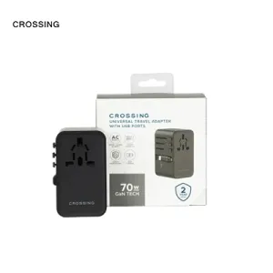Crossing World Travel Adaptor 70W With 2 X Usb-A   2 X Usb-C With Built-In Type C Cable Shop Smart Deals
