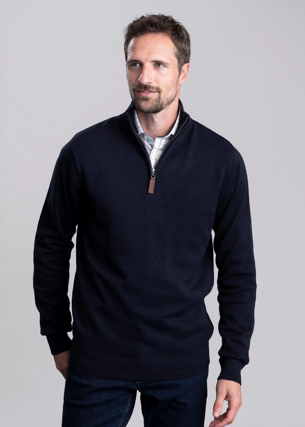 Shop Todays Picks Special Online Offer Calton Cotton Cashmere  1/4 Zip Jumper