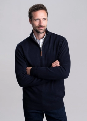 Calton Cotton Cashmere  1/4 Zip Jumper Limited Stock Alert Special Occasion Discount