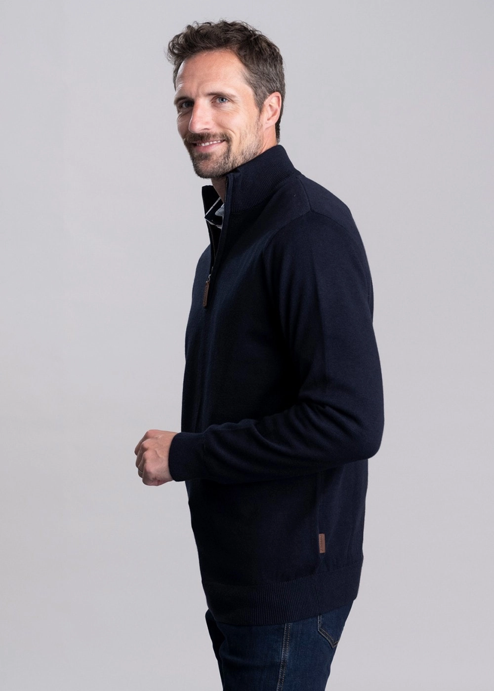 Calton Cotton Cashmere  1/4 Zip Jumper Special Savings Today