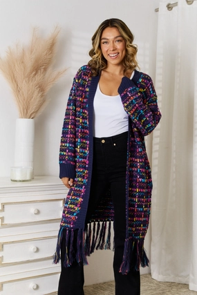Hot Sale Today Angel Wings Fringe Hem Open Front Cardigan