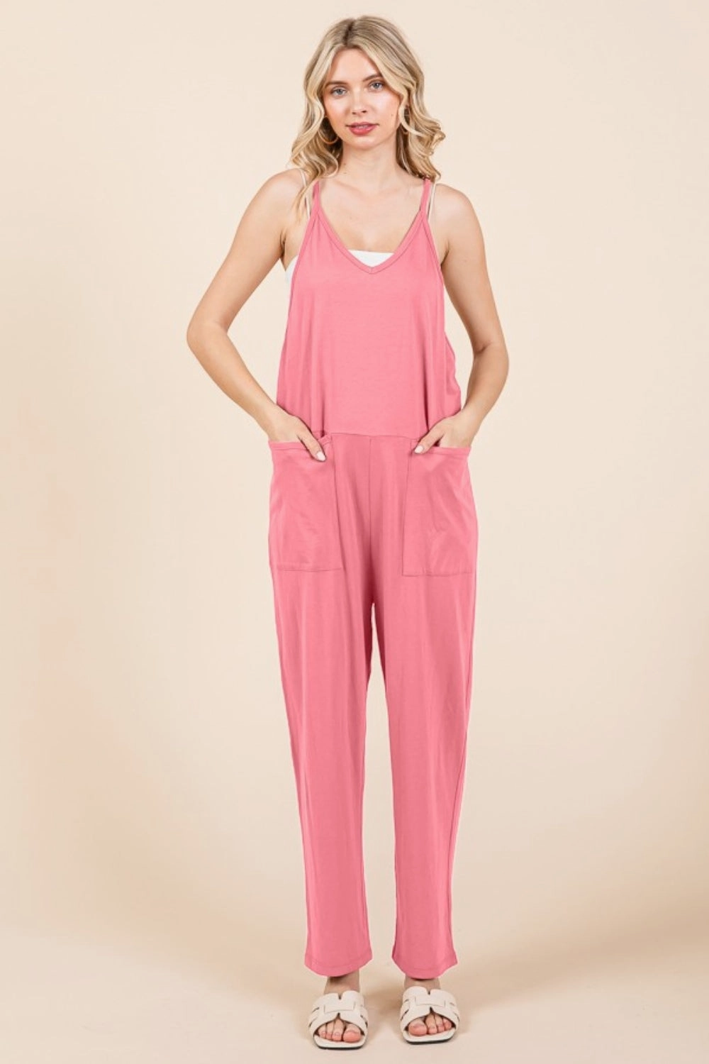 Grab It Now Culture Code Full Size Sleeveless Jumpsuit With Pockets